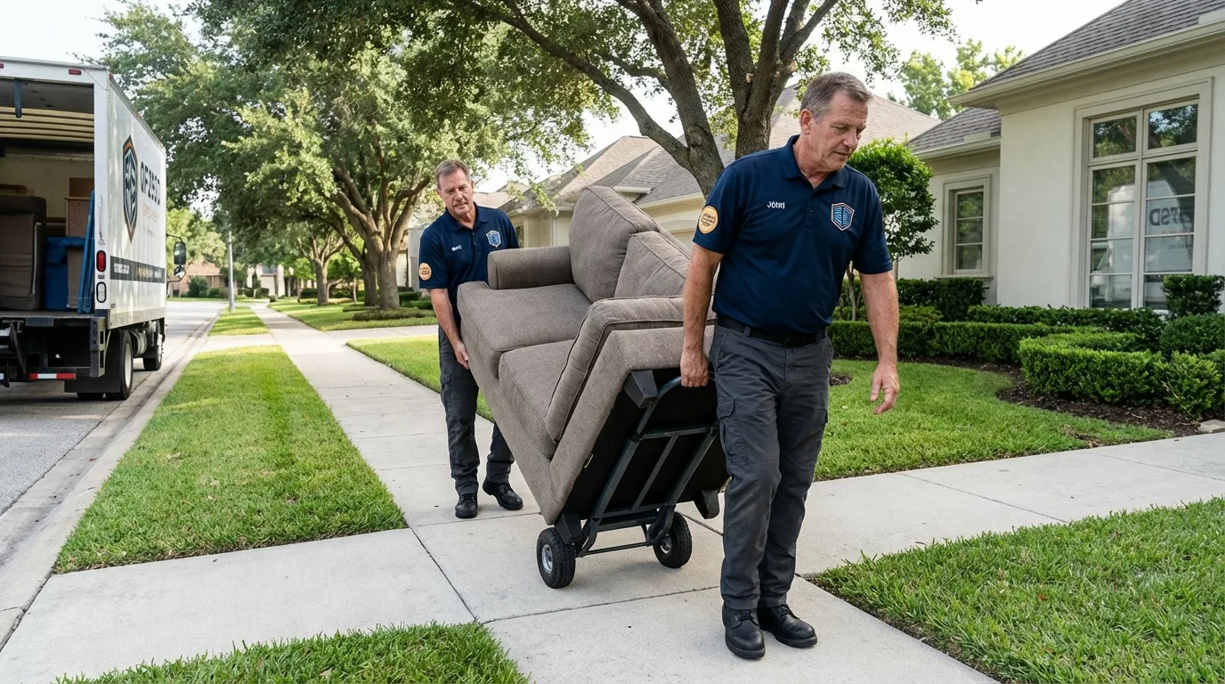 Local residential moving crew loading furniture in Mattapoisett, MA