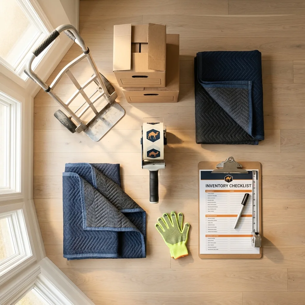 Professional moving supplies and packing materials layout for Mattapoisett residential relocations